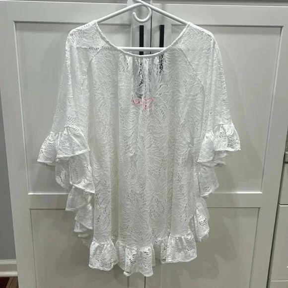 Lilly Pulitzer Atley Ruffle Resort White Swim Cover Up size XXS/XS - Picture 5 of 13
